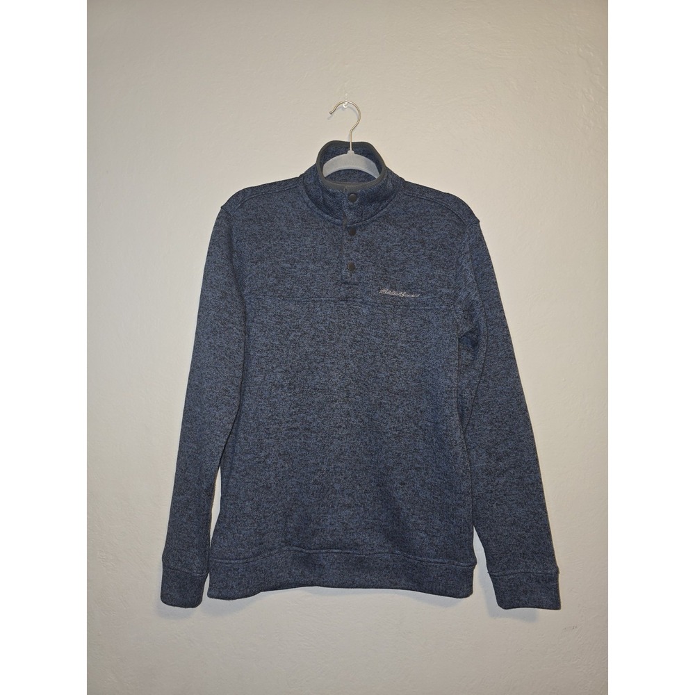 Eddie Bauer Navy Quarter Snap Fleece Pullover Outdoor Classic Performance Sz S
